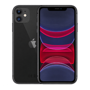 Apple iPhone 11 Black front and back on a transparent background