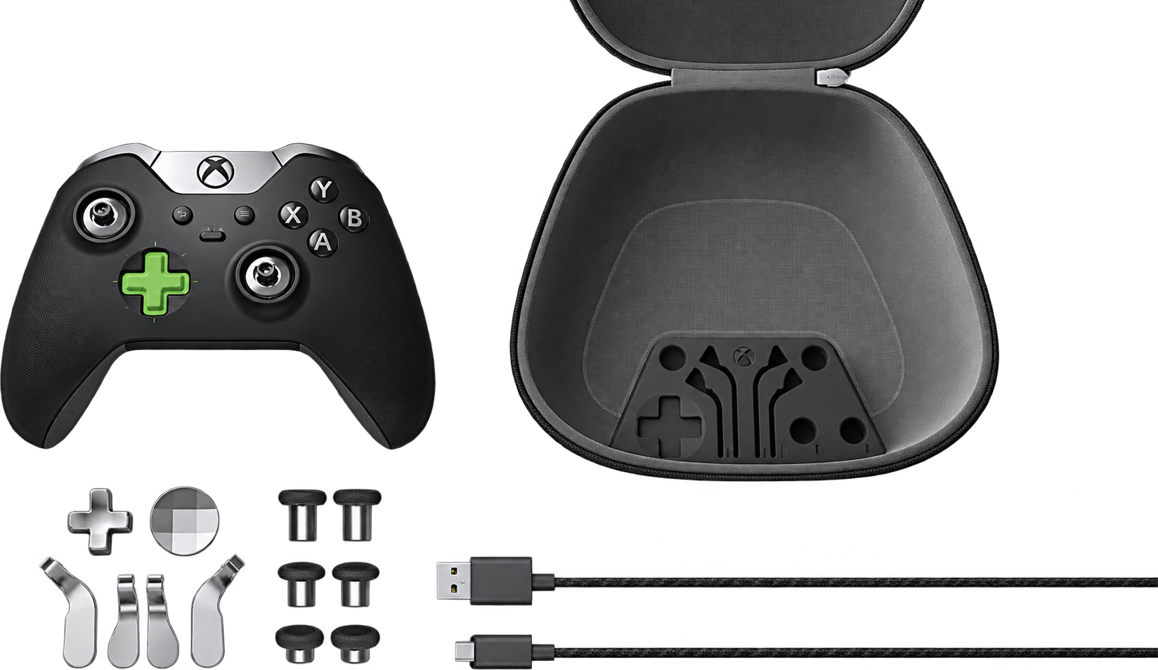 Microsoft Xbox One Wireless Controller – Elite Black (with Case & All Parts)